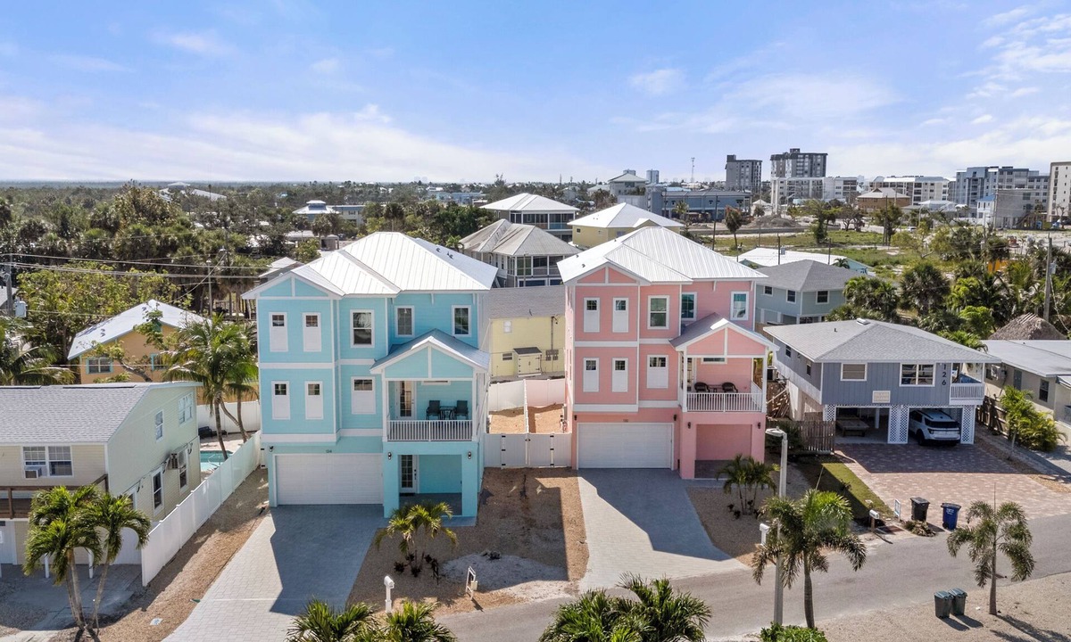 Fort Myers Beach House | 2 New Luxury Beach Homes Sleep 20+ Dual Pools & Spas Prime Location Steps to Times Square & Sand