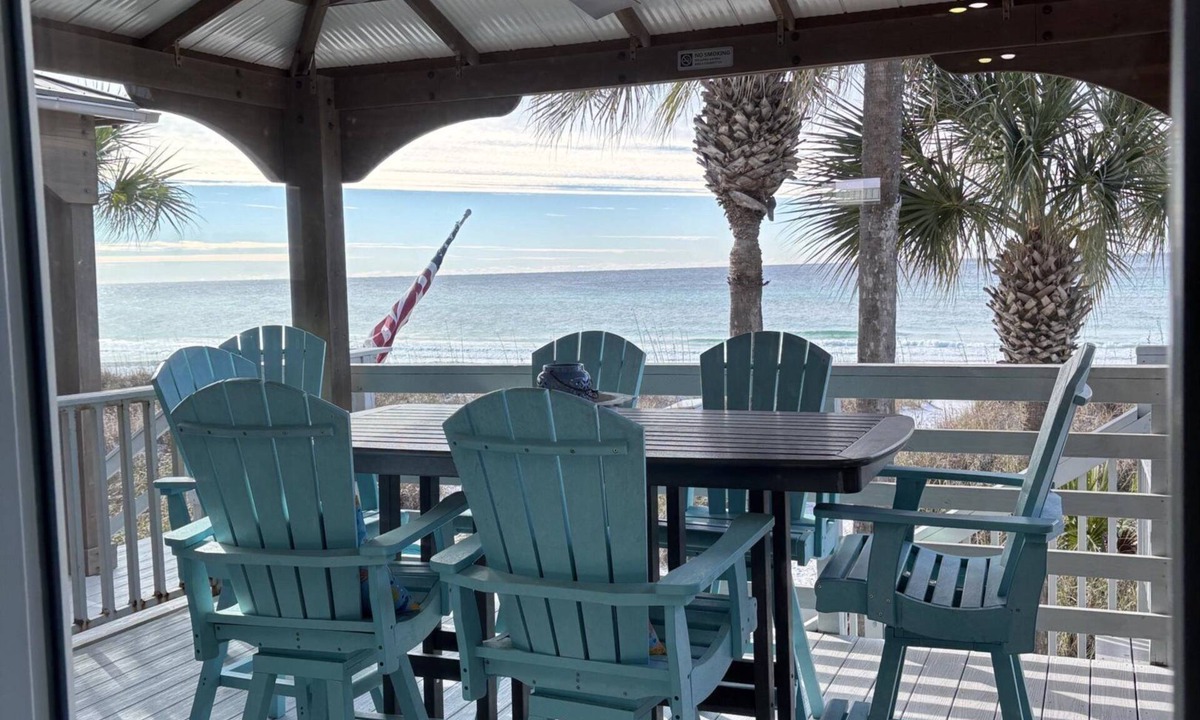 Panama City Beach House | Beachfront Townhouse(21) Pet Friendly Covered Deck