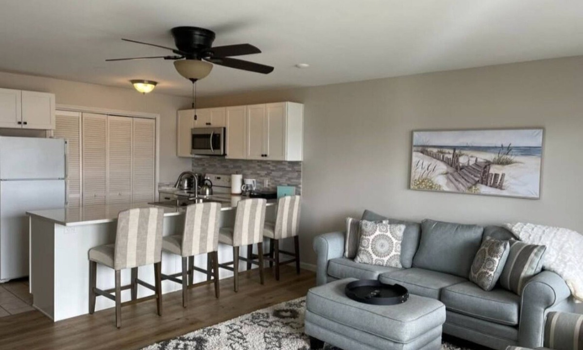 Spring Lake Condo | Charming 1 bedroom, 1 bathroom condo with spacious kitchen and walkout patio