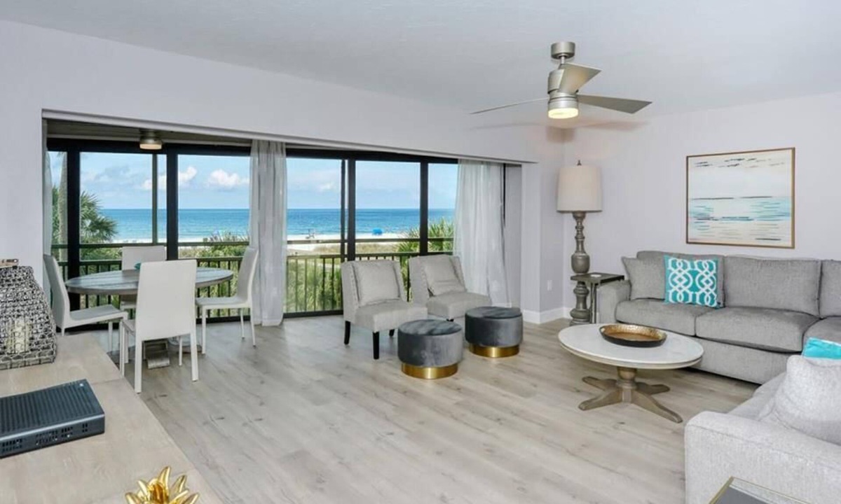 Siesta Key House | Doveplum 121- 2 Story, 2 Bedroom Condo with Private Beach with lounge chairs & umbrella provided,.