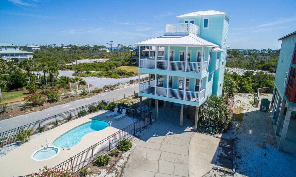 Cape San Blas House | DuneFine Cape San Blas Sleeps 10 & Dog Friendly Private Pool