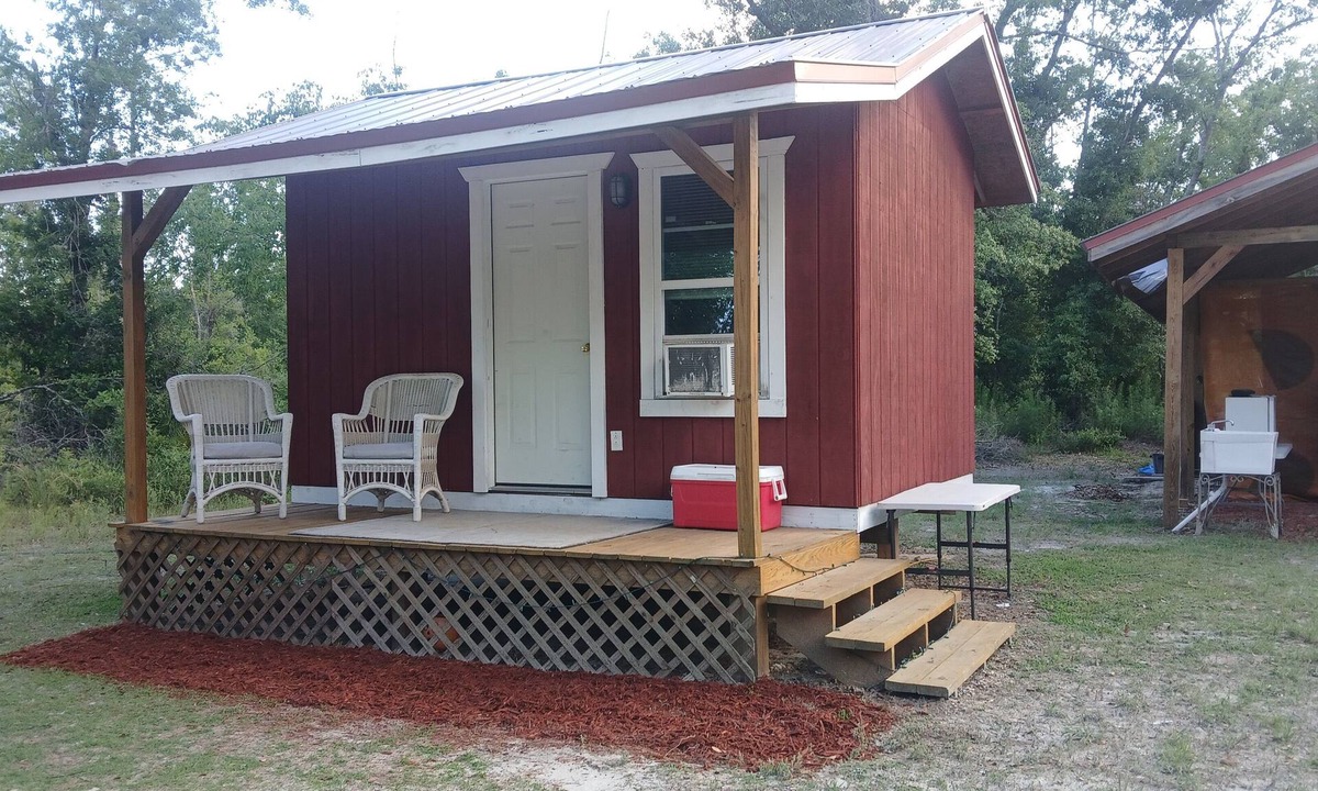 Mayo Cabin | Friendlys River Retreat private Rustic Camping Cabin sleeps 4+with tent camping