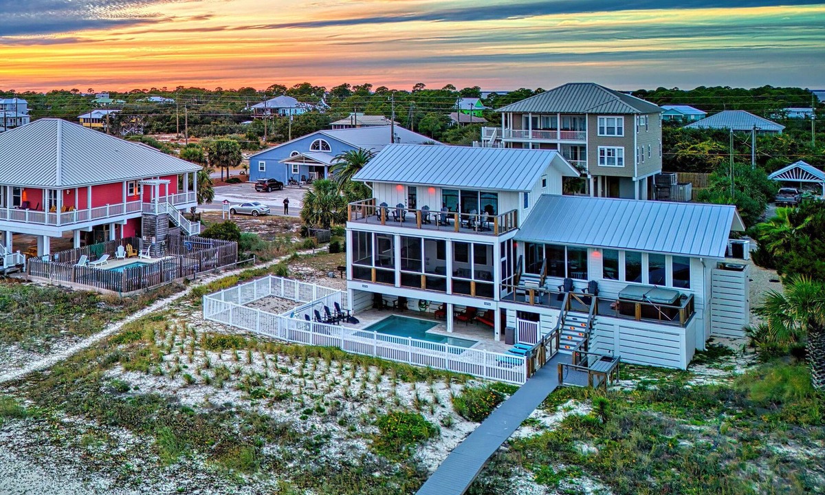 St. George Island House | Front Row Center - Pet Friendly, Private Pool, Beach Front, Hot Tub!