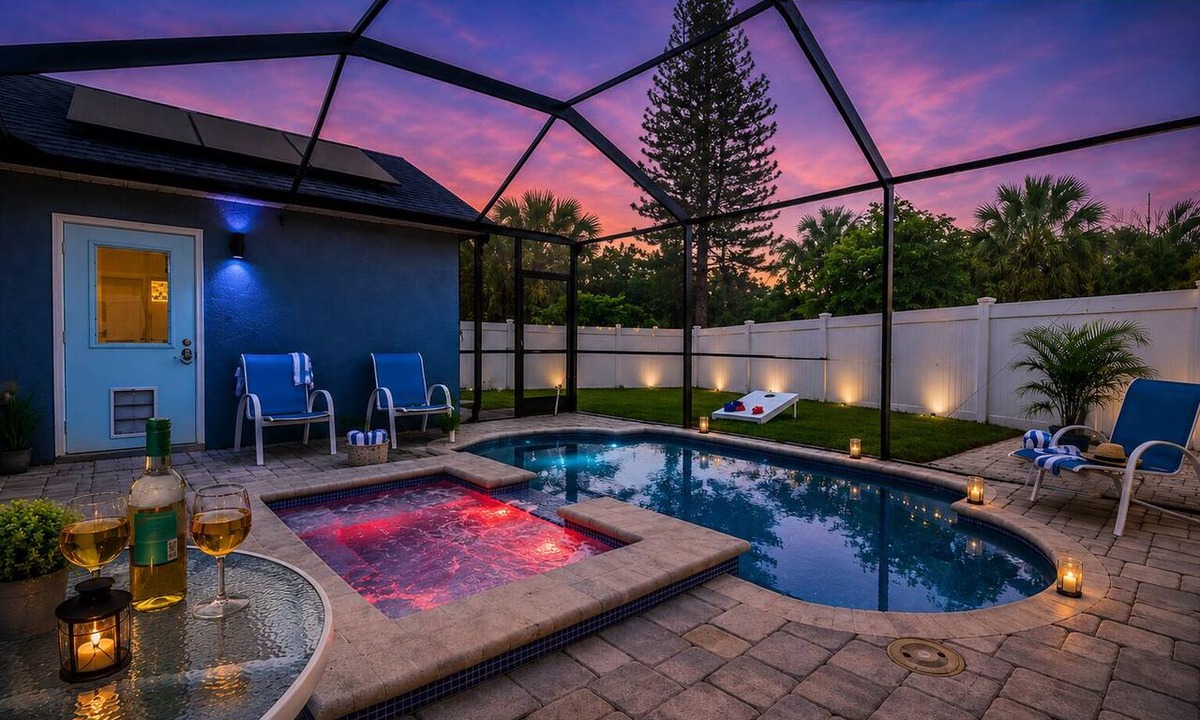 Pinebrook Estates House | Heated Saltwater Pool & Spa, 9 Min to Beach, Ping Pong, Cornhole, Sleeps 8