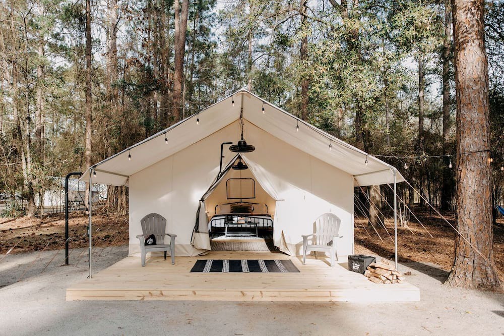 Cordele RV Rental | Luxury Glamping by Lake Blackshear: Cozy Safari Tent in Cordele, Georgia
