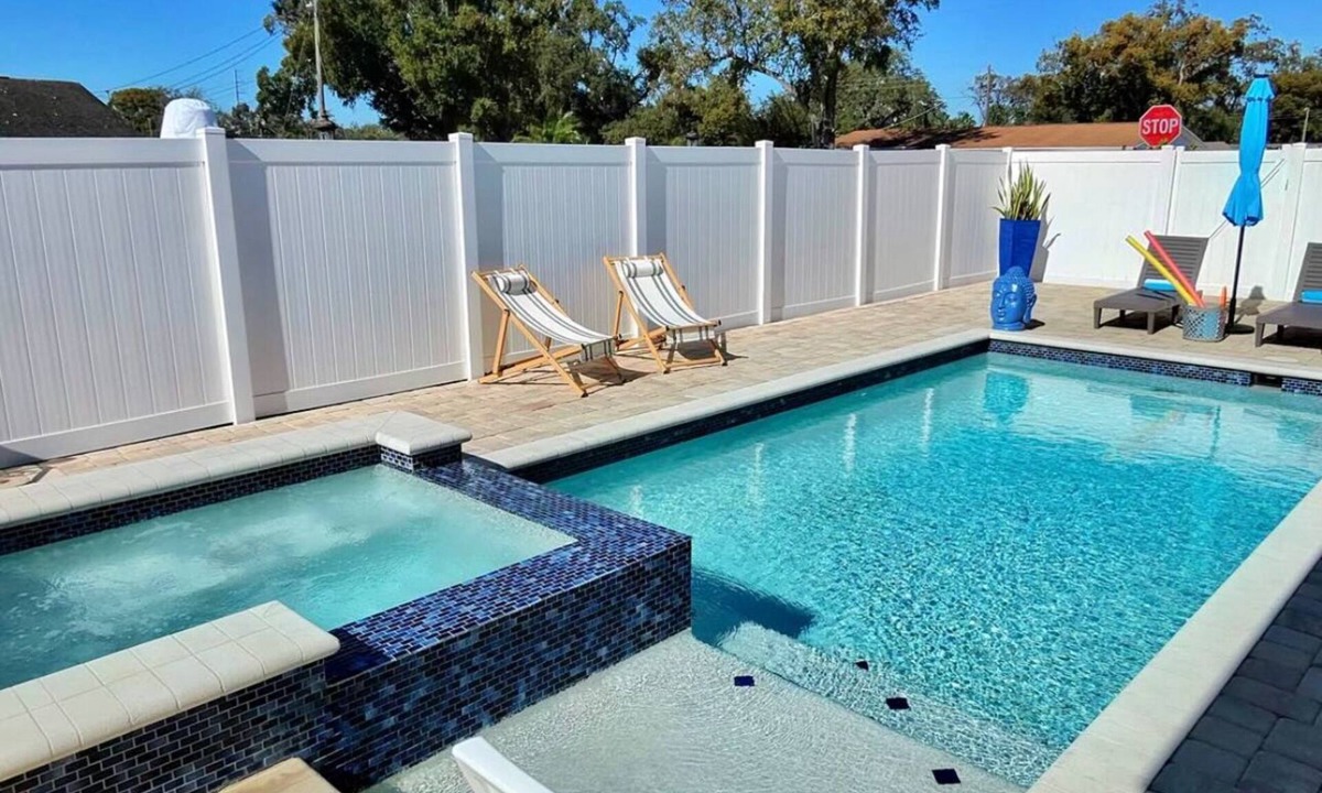 Bearss Plaza House | Luxury Pool & Spa Oasis in the City with King Bed.
