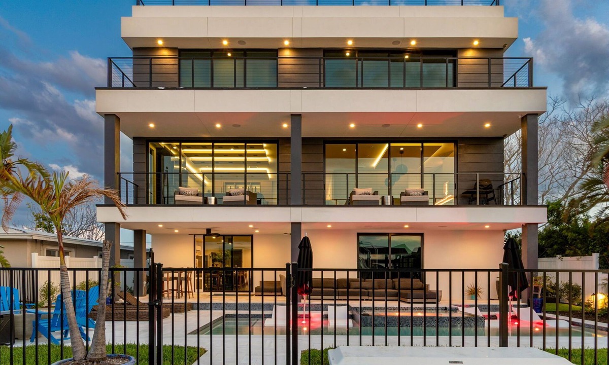 Indian Rocks Beach House | Luxury waterfront home: dock, pool, spa, golf sim