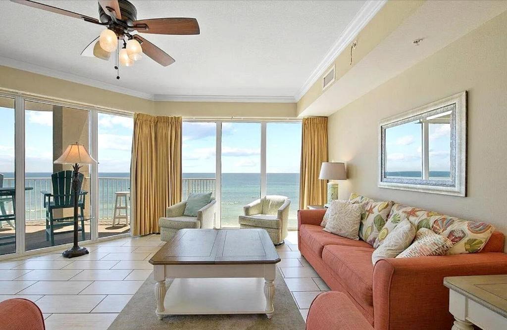 Panama City Beach Apartment | Modern 3BR Beachfront Condo with Wraparound Views