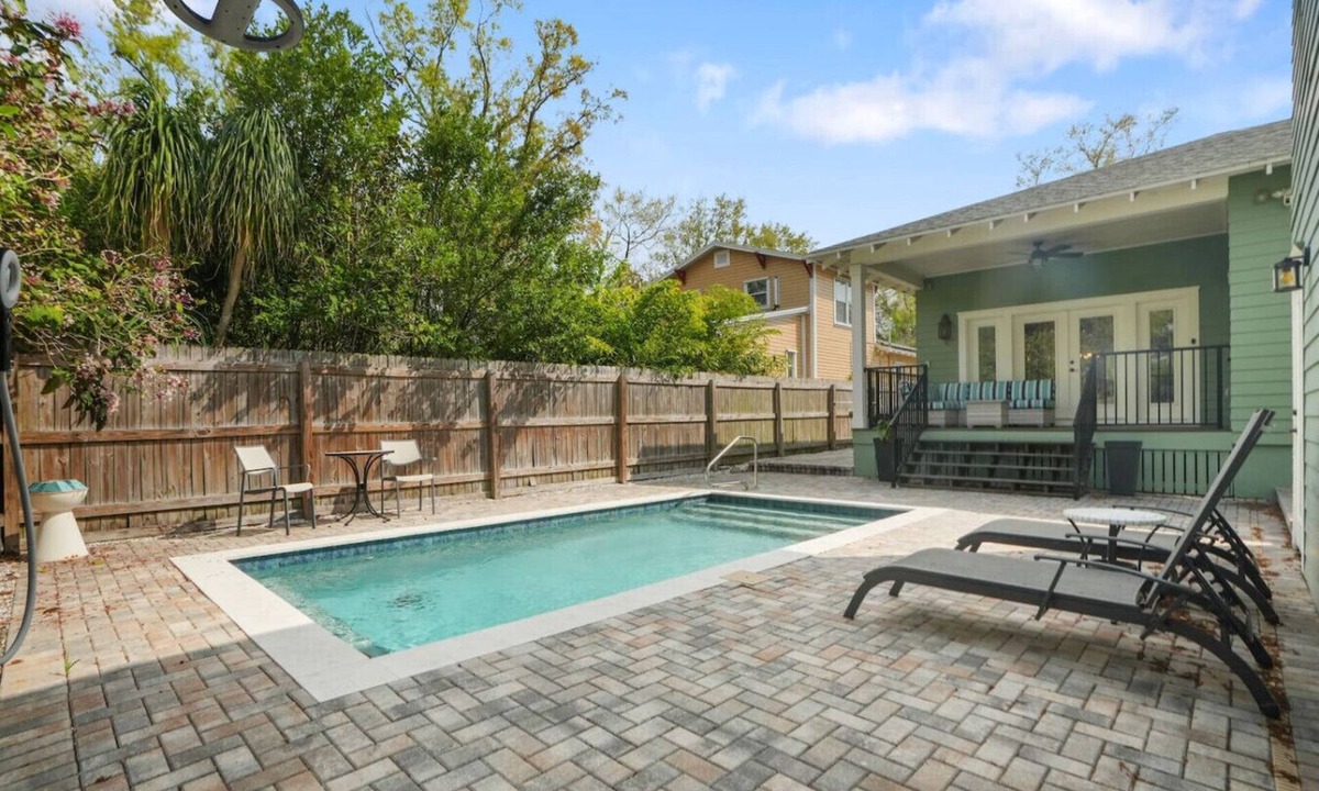 Old Seminole Heights House | Modern Poolside Retreat & Cozy Escape