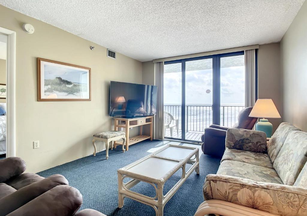 New Smyrna Beach Apartment | Ocean View with a beachfront pool at Ocean Trillium Condo 504