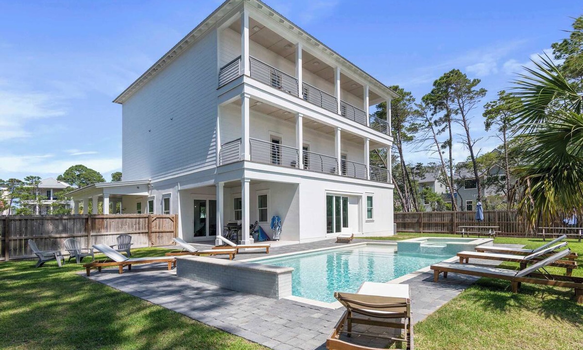 Seagrove Beach House | Seagrove Palace with Pool Waterfall, Walk to Beach