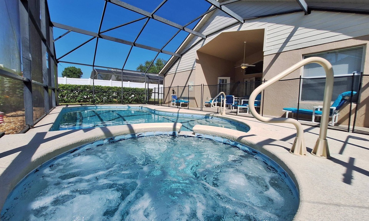 Orange Tree Villa | South facing four bedroom home, solar heated private pool, spa and games room.