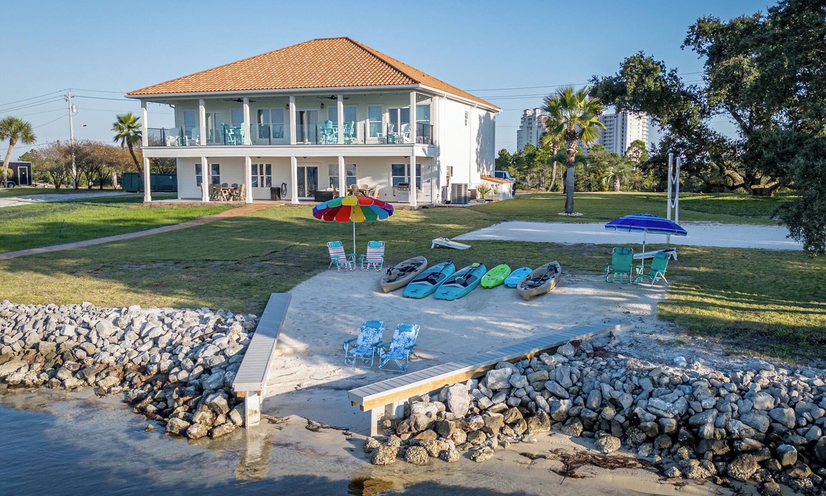 Ono Island House | Spacious Perdido Key Retreat: Sand Volleyball, Dock, Gameroom & Beach