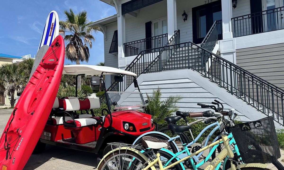 Pensacola Beach House | Water front, Heated private pool, GOLF CART, Sunset views, Private pier, Beach