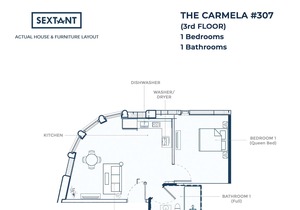 Sextant | The Carmela | One Block From Beach | 1 Bed 1 Bath