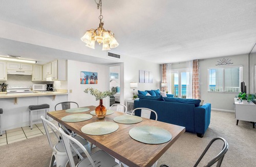Holiday Isle Condo | 414- Beachfront with Wonderful Gulf Views. Free Beach Service!