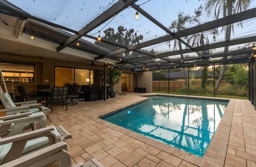 Westlake Village Villa | 4BR | Saltwater Pool + Fireplace | ⭐10/10 | Near Honeymoon Island | Sleeps 9