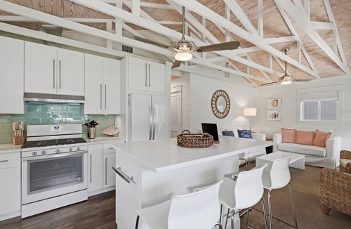 Santa Rosa Beach House | Bluefish House Four Seater Golf Cart Walk to Beach Private Hot Tub