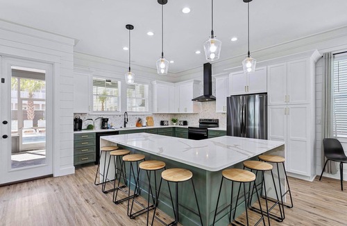 Miramar Beach House | Bougie Buffalo: Private beach steps away, Heated pool, Golf cart, Game room