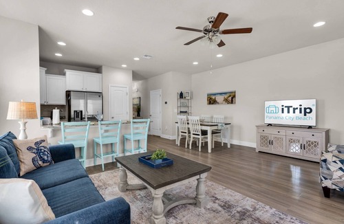 Thomas Drive House | Coastal Panama City Beach Retreat | Pet-Friendly, Private Deck, Pool, Garage, & $300 Fee Fun!