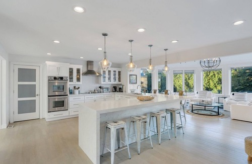Southold House | Contemporary Bayfront Retreat with NEW Heated Saltwater Pool, Bluestone.