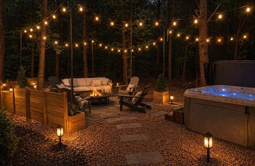Centre House | Cozy Tiny Home Retreat. Hot Tub, Fire Pit, Near Weiss Lake