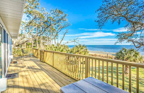 Eastpoint House | Dog-friendly home with lovely water view, roomy deck, fast WiFi, central AC, W&D