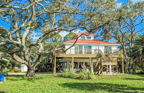 Eastpoint House | Dog-friendly home with lovely water view, roomy deck, fast WiFi, central AC, W&D