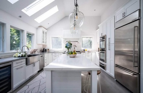 East Hampton North House | East Hampton Estate for 10, Pool Open! Sauna, Chef`s Kitchen, Outdoor Fireplace