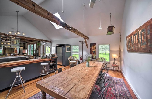Meredith House | Game Room & Fire Pit: Peaceful Catskills Farmhouse