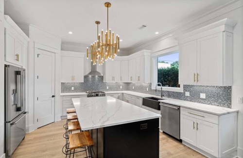 Gulfview Heights House | Gorgeous! Huge Private Pool, Outdoor Fireplace w TV, LSV/golf cart, & Bikes! Walk to Blue Mtn Beach!
