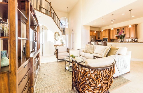 Naples Heritage Villa | Grand 4/3 pool home with beautiful lake sunset views minutes from the beach!