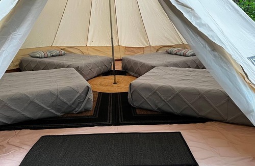 Harris RV Rental | Large Group Glamping Tent Sleeps 8Yokahu Bell Tent, near Concerts, Casino, Falls