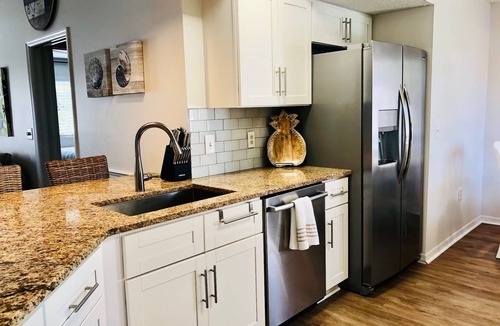 Trailer Estates Condo | Light and Airy Shorewalk Condo - modern coastal vibe with unique, open layout!
