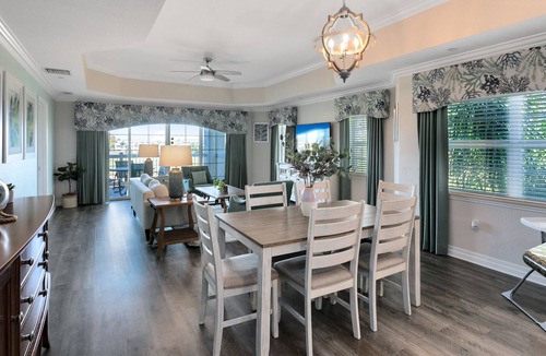 Reunion Condo | Luxury Reunion Resort golf course view 3-bedroom vacation condo with private patio balcony
