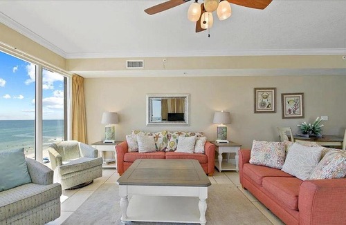 Panama City Beach Apartment | Modern 3BR Beachfront Condo with Wraparound Views