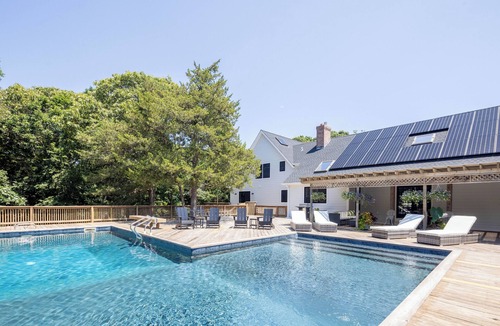 Town of Southold Town House | North Fork Mattituck Estate, Spacious Farmhouse Modern on 5 private acres w Pool