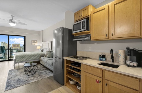 Panama City Beach Condo | Origin 1305: Sunset-View Studio w/Balcony! Free Fun!