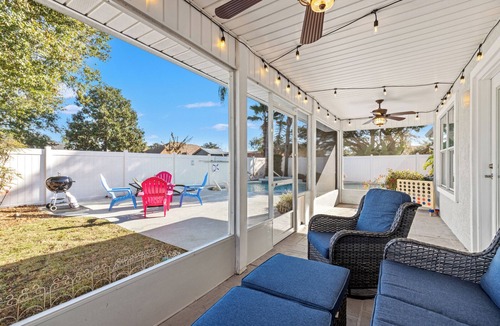 Thomas Drive House | Private Heated Pool 4BR Pickleball + Game Rm