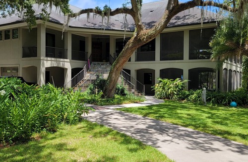 Saint Simons Island Apartment | Private hot tub and seasonally heated pool.