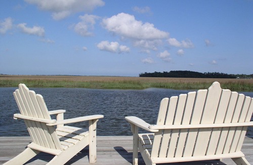 Whitemarsh Island Cottage | Savannah Whitemarsh Island Cottage on Private Riverfront Estate with Dock