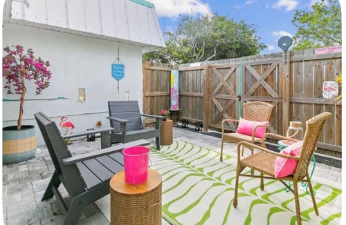 Cocoa Beach Villa | Seaside Flamingo Retreat in Downtown Cocoa Beach.Walk to Beach, Shops & Dining
