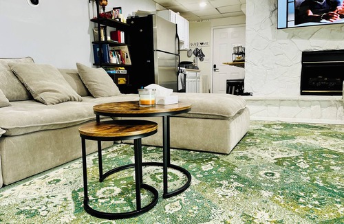 Coram Apartment | Serenity Haven: Cozy 2-Bedroom Home with Spacious Living & Big Backyard