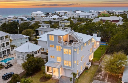 Seagrove Beach House | Sleeps 28! Oasis w Pool, Spa, LSV, Bikes, Basketball Court, Game Room! 5 Floors! 30A Dream Home!