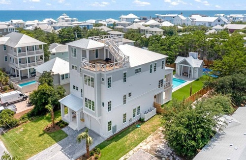 Seagrove Beach House | Sleeps 28! Oasis w Pool, Spa, LSV, Bikes, Basketball Court, Game Room! 5 Floors! 30A Dream Home!