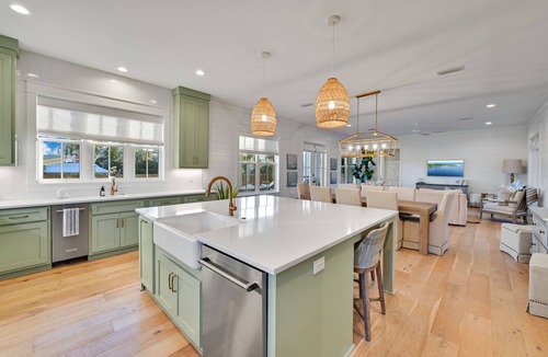 Dune Allen Beach House | Walk to Beach Retreat Pool Golf Cart Bicycles & Water Views