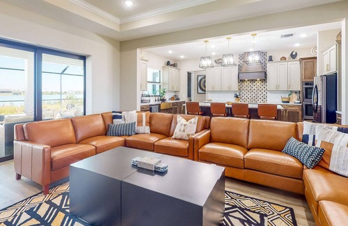 Southside Rural Community House | Waterfront modern home with pool & hot tub