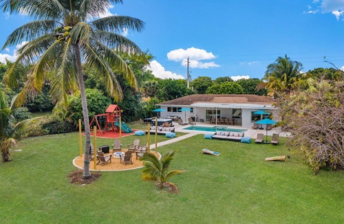 Palm Beach - West Palm Beach House | Waterfront Stunner! Heated Pool+Spa+Sauna+Firepit+ Playground!