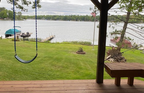 Lupton House | What a View! Up North MI Ausable Lake Waterfront 4 bedrooms/2 baths Pontoon boat