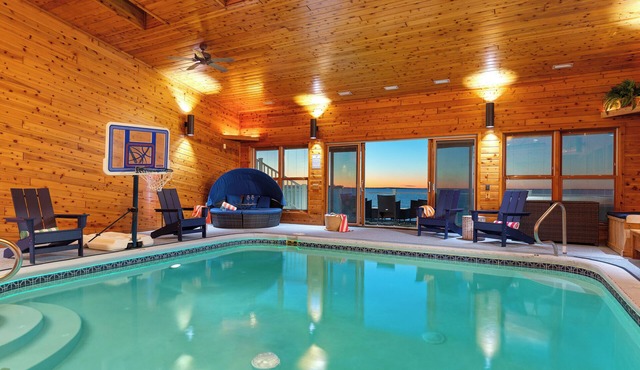 6BR Houghton Lake House w/Indoor Pool, Hot Tub, and Golf Simulator - Sleeps 24